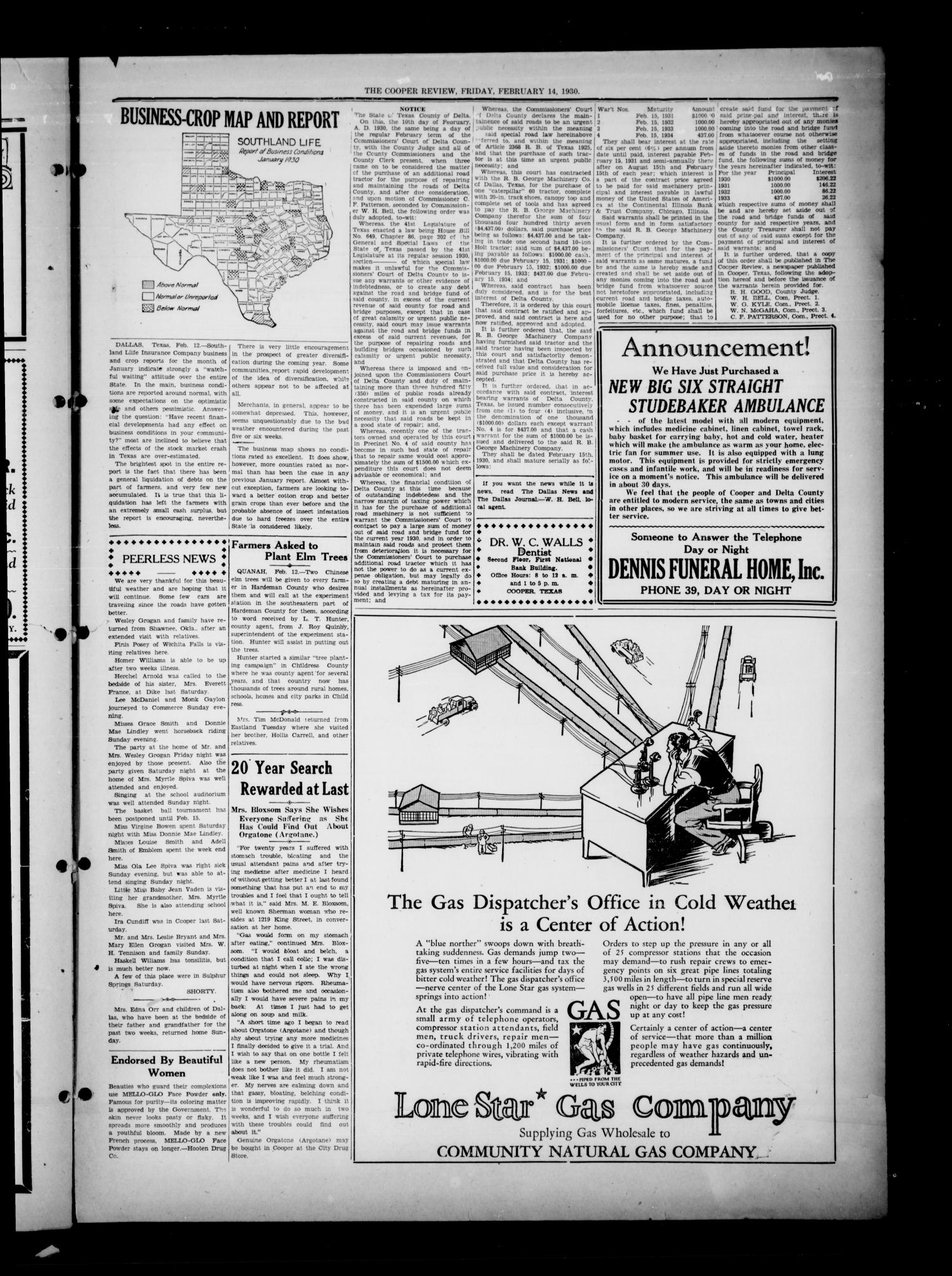 Cooper Review (Cooper, Tex.), Vol. 51, No. 7, Ed. 1 Friday, February 14, 1930
                                                
                                                    [Sequence #]: 7 of 8
                                                