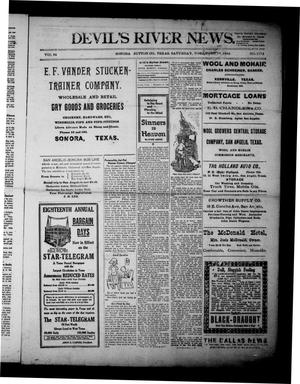 Primary view of object titled 'Devil's River News. (Sonora, Tex.), Vol. 34, No. 1773, Ed. 1 Saturday, November 29, 1924'.