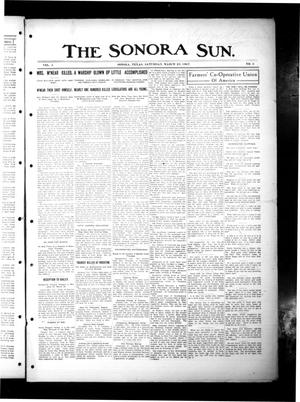 Primary view of object titled 'The Sonora Sun. (Sonora, Tex.), Vol. 5, No. 3, Ed. 1 Saturday, March 23, 1907'.