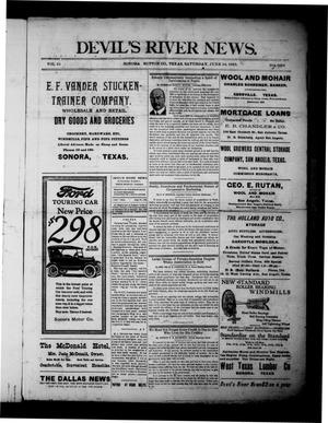 Devil's River News. (Sonora, Tex.), Vol. 32, No. 1698, Ed. 1 Saturday, June 16, 1923