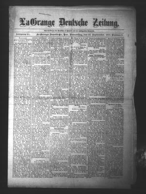 La Grange Deutsche Zeitung. (La Grange, Tex.), Vol. 21, No. 6, Ed. 1 Thursday, September 22, 1910