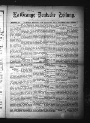 La Grange Deutsche Zeitung. (La Grange, Tex.), Vol. 20, No. 7, Ed. 1 Thursday, September 30, 1909