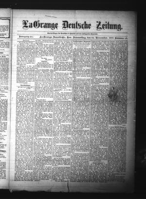 La Grange Deutsche Zeitung. (La Grange, Tex.), Vol. 21, No. 15, Ed. 1 Thursday, November 24, 1910