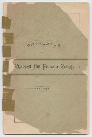 Primary view of object titled 'Catalog of Chappell Hill Female College, 1888'.