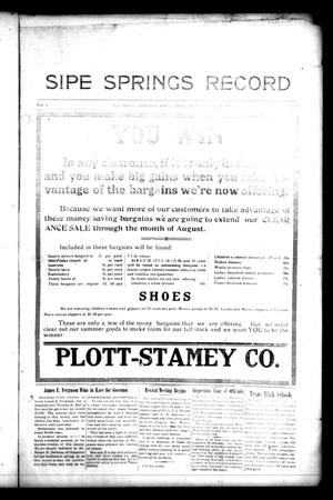 Sipe Springs Record (Sipe Springs, Tex.), Vol. 5, No. 14, Ed. 1 Thursday, July 30, 1914