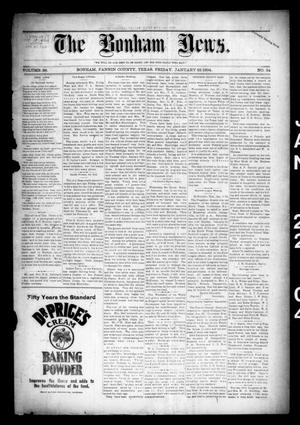 The Bonham News. (Bonham, Tex.), Vol. 38, No. 34, Ed. 1 Friday, January 22, 1904