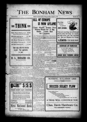 Primary view of object titled 'The Bonham News (Bonham, Tex.), Vol. 49, No. 32, Ed. 1 Tuesday, August 11, 1914'.