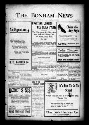 Primary view of object titled 'The Bonham News (Bonham, Tex.), Vol. 49, No. 40, Ed. 1 Tuesday, September 8, 1914'.