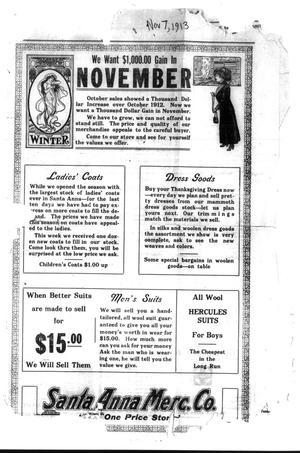 Santa Anna News. (Santa Anna, Tex.), Ed. 1 Friday, November 7, 1913