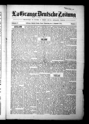 La Grange Deutsche Zeitung (La Grange, Tex.), Vol. 32, No. 3, Ed. 1 Thursday, September 1, 1921