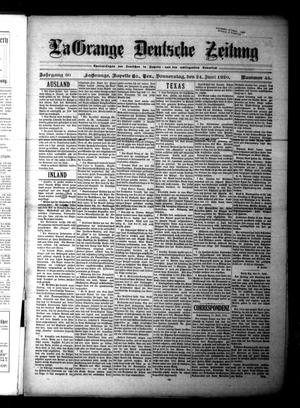 La Grange Deutsche Zeitung (La Grange, Tex.), Vol. 30, No. 45, Ed. 1 Thursday, June 24, 1920