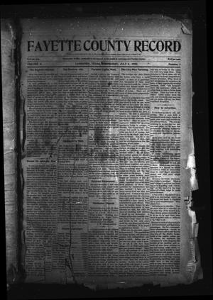 Fayette County Record (La Grange, Tex.), Vol. 2, No. 1, Ed. 1 Wednesday, July 6, 1910