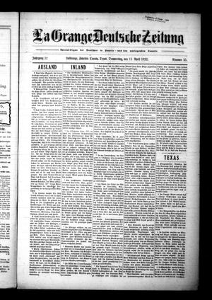 Primary view of object titled 'La Grange Deutsche Zeitung (La Grange, Tex.), Vol. 32, No. 35, Ed. 1 Thursday, April 13, 1922'.