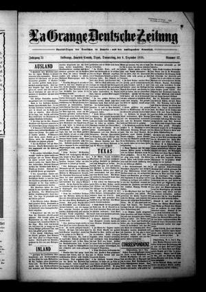 La Grange Deutsche Zeitung (La Grange, Tex.), Vol. 31, No. 17, Ed. 1 Thursday, December 9, 1920