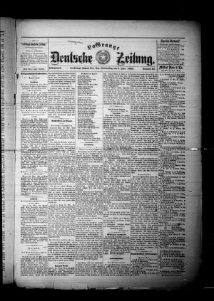Primary view of object titled 'La Grange Deutsche Zeitung. (La Grange, Tex.), Vol. 9, No. 42, Ed. 1 Thursday, June 8, 1899'.