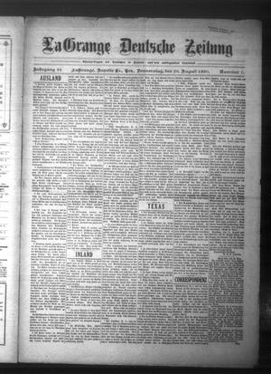 La Grange Deutsche Zeitung (La Grange, Tex.), Vol. 31, No. 2, Ed. 1 Thursday, August 26, 1920