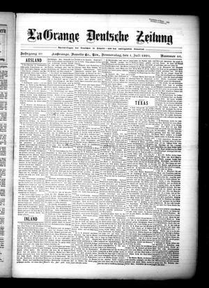 Primary view of object titled 'La Grange Deutsche Zeitung (La Grange, Tex.), Vol. 30, No. 46, Ed. 1 Thursday, July 1, 1920'.