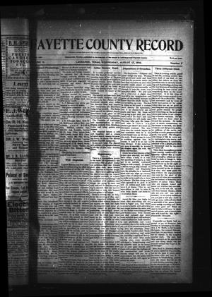 Fayette County Record (La Grange, Tex.), Vol. 2, No. 7, Ed. 1 Wednesday, August 17, 1910