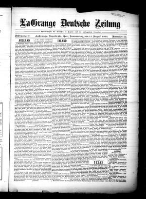 La Grange Deutsche Zeitung (La Grange, Tex.), Vol. 30, No. 52, Ed. 1 Thursday, August 12, 1920