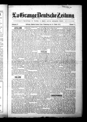 La Grange Deutsche Zeitung (La Grange, Tex.), Vol. 33, No. 11, Ed. 1 Thursday, October 26, 1922