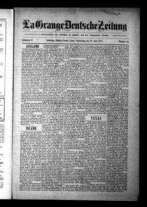 La Grange Deutsche Zeitung (La Grange, Tex.), Vol. 32, No. 45, Ed. 1 Thursday, June 22, 1922