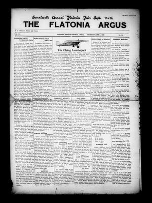 Primary view of object titled 'The Flatonia Argus. (Flatonia, Tex.), Vol. 55, No. 22, Ed. 1 Thursday, June 6, 1929'.