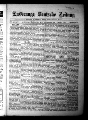 La Grange Deutsche Zeitung (La Grange, Tex.), Vol. 30, No. 35, Ed. 1 Thursday, April 15, 1920