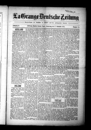 La Grange Deutsche Zeitung (La Grange, Tex.), Vol. 32, No. 14, Ed. 1 Thursday, November 17, 1921