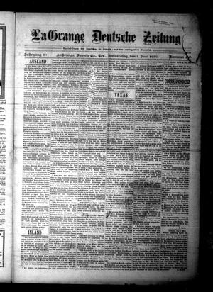La Grange Deutsche Zeitung (La Grange, Tex.), Vol. 30, No. 42, Ed. 1 Thursday, June 3, 1920