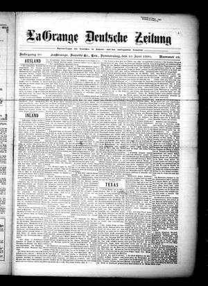La Grange Deutsche Zeitung (La Grange, Tex.), Vol. 30, No. 43, Ed. 1 Thursday, June 10, 1920