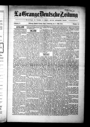 La Grange Deutsche Zeitung (La Grange, Tex.), Vol. 32, No. 39, Ed. 1 Thursday, May 11, 1922