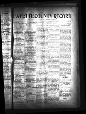 Primary view of object titled 'Fayette County Record (La Grange, Tex.), Vol. 2, No. 13, Ed. 1 Wednesday, September 28, 1910'.