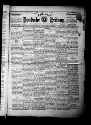 Primary view of object titled 'La Grange Deutsche Zeitung. (La Grange, Tex.), Vol. 9, No. 31, Ed. 1 Thursday, March 23, 1899'.
