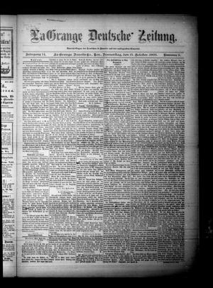 La Grange Deutsche Zeitung. (La Grange, Tex.), Vol. 14, No. 9, Ed. 1 Thursday, October 15, 1903