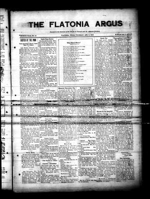The Flatonia Argus (Flatonia, Tex.), Vol. 40, No. 23, Ed. 1 Thursday, April 8, 1915