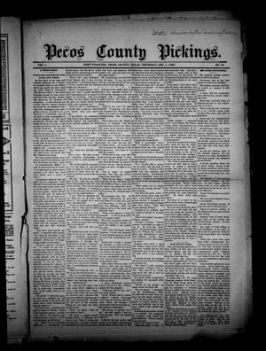 Pecos County Pickings. (Fort Stockton, Tex.), Vol. 1, No. 36, Ed. 1 Thursday, December 1, 1898