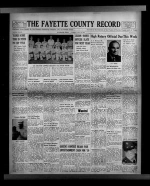 The Fayette County Record (La Grange, Tex.), Vol. 37, No. 85, Ed. 1 Tuesday, August 25, 1959