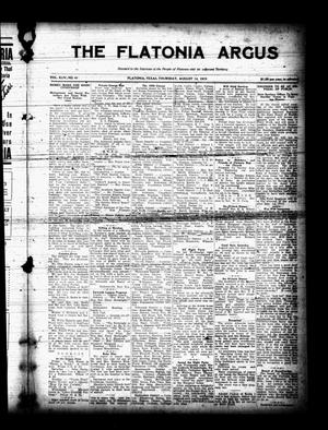 Primary view of object titled 'The Flatonia Argus (Flatonia, Tex.), Vol. 44, No. 41, Ed. 1 Thursday, August 14, 1919'.