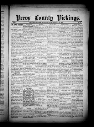 Pecos County Pickings. (Fort Stockton, Tex.), Vol. 1, No. 31, Ed. 1 Thursday, October 27, 1898