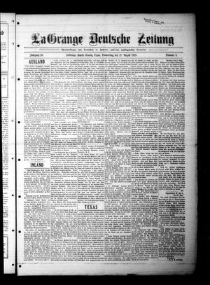 La Grange Deutsche Zeitung (La Grange, Tex.), Vol. 36, No. 3, Ed. 1 Thursday, August 27, 1925
