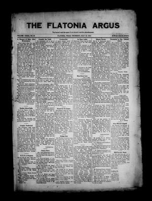 Primary view of object titled 'The Flatonia Argus (Flatonia, Tex.), Vol. 39, No. 38, Ed. 1 Thursday, July 16, 1914'.