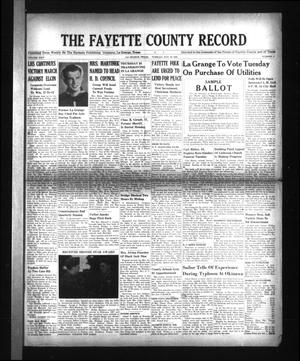 The Fayette County Record (La Grange, Tex.), Vol. 24, No. 6, Ed. 1 Tuesday, November 20, 1945