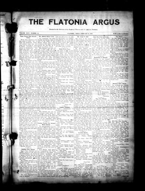 Primary view of object titled 'The Flatonia Argus (Flatonia, Tex.), Vol. 46, No. 15, Ed. 1 Thursday, February 9, 1922'.