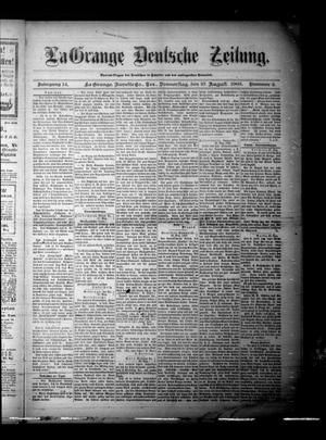 Primary view of object titled 'La Grange Deutsche Zeitung. (La Grange, Tex.), Vol. 14, No. 2, Ed. 1 Thursday, August 27, 1903'.