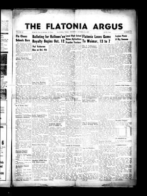 Primary view of object titled 'The Flatonia Argus. (Flatonia, Tex.), Vol. 82, No. 41, Ed. 1 Thursday, October 10, 1957'.