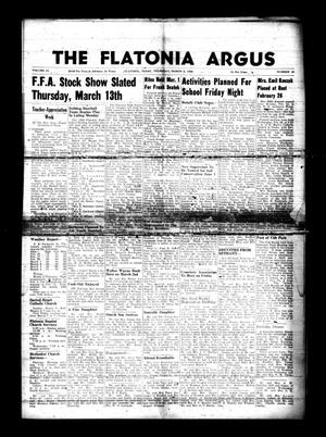 Primary view of object titled 'The Flatonia Argus (Flatonia, Tex.), Vol. 83, No. 10, Ed. 1 Thursday, March 6, 1958'.