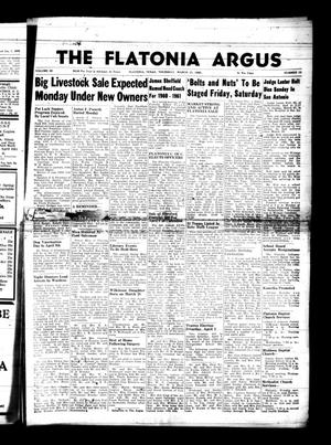 Primary view of object titled 'The Flatonia Argus (Flatonia, Tex.), Vol. 85, No. 13, Ed. 1 Thursday, March 31, 1960'.