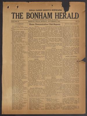 The Bonham Herald (Bonham, Tex.), Vol. 9, No. 19, Ed. 1 Monday, November 4, 1935