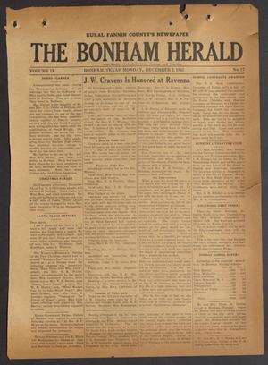 Primary view of object titled 'The Bonham Herald (Bonham, Tex.), Vol. 9, No. 27, Ed. 1 Monday, December 2, 1935'.