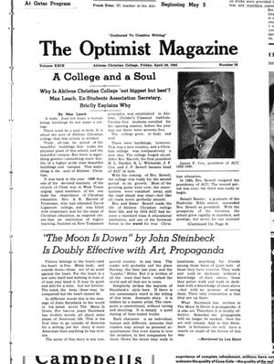 The Optimist (Abilene, Tex.), Vol. 29, No. 26, Ed. 2, Friday, April 24, 1942